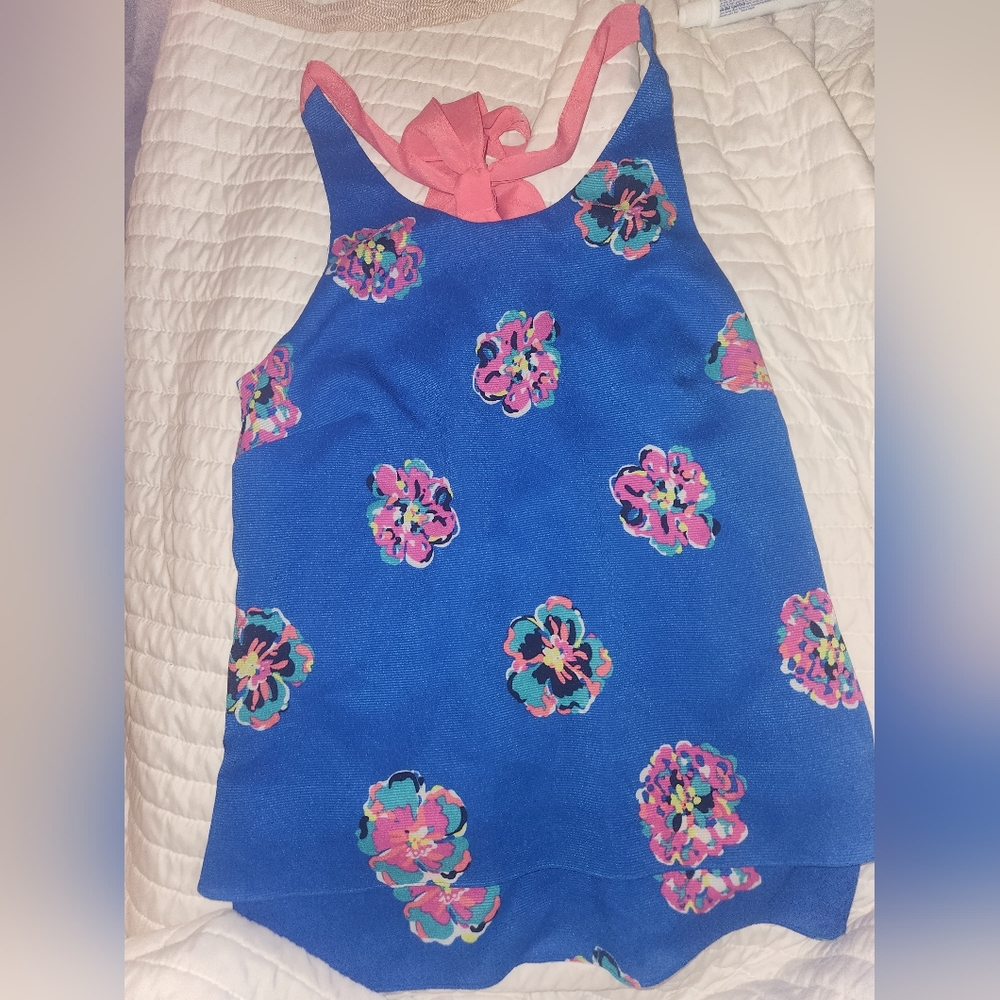 Lilly Pulitzer Blue Floral Tank Top